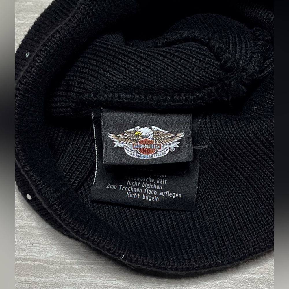 Harley Davidson Hat Cap Fitted One Size Motorcycle Beanie Womens Ladies Sequins - Picture 3 of 4